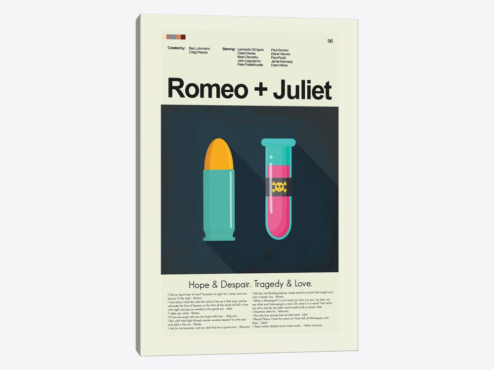 Romeo + Juliet by Prints and Giggles by Erin Hagerman 1-piece Canvas Art Print