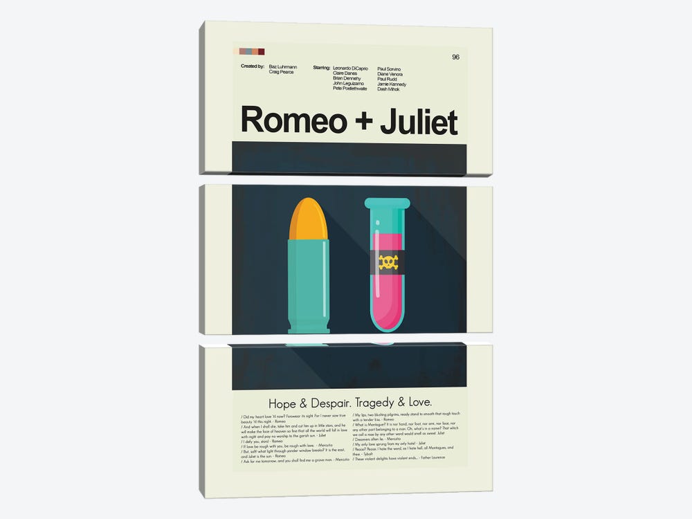 Romeo + Juliet by Prints and Giggles by Erin Hagerman 3-piece Canvas Art Print