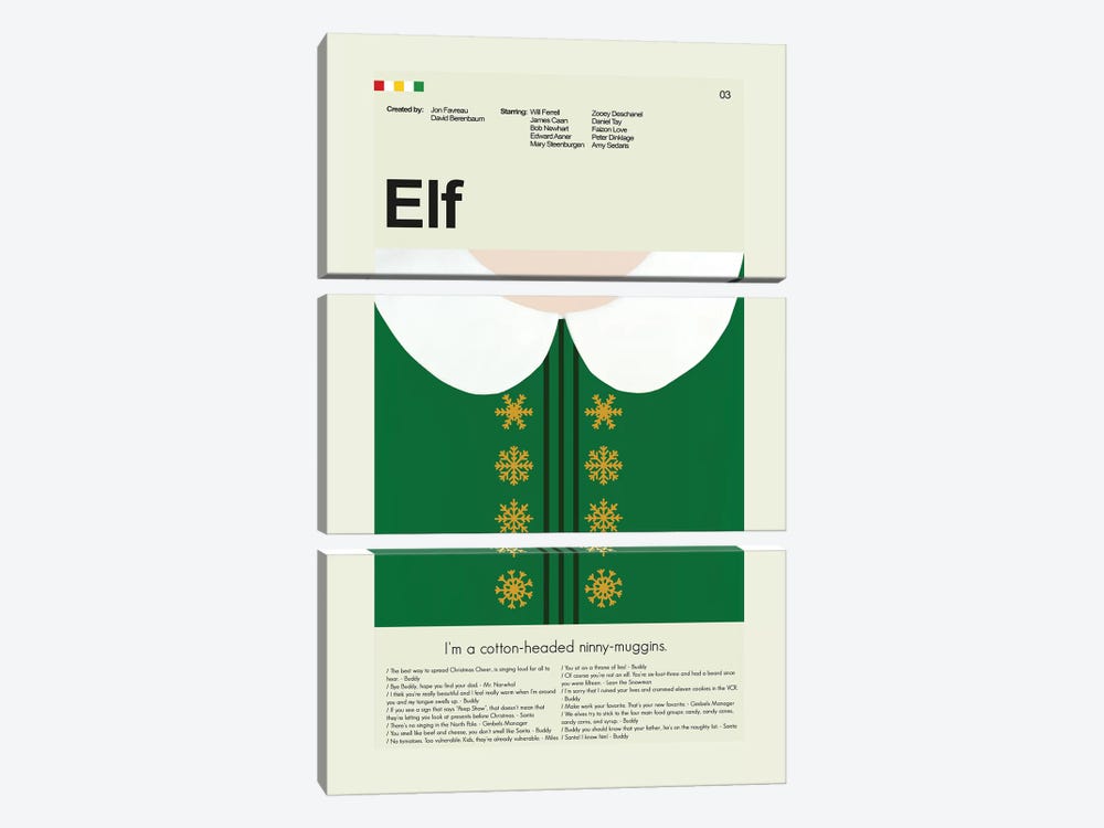 Elf by Prints and Giggles by Erin Hagerman 3-piece Canvas Artwork