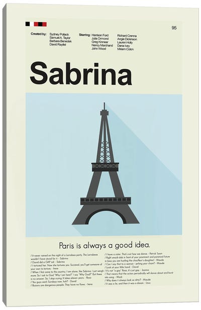 Sabrina Canvas Art Print - Paris Typography