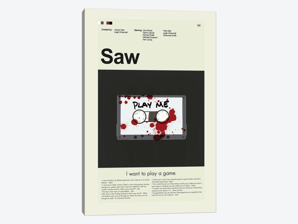 Saw by Prints and Giggles by Erin Hagerman 1-piece Canvas Print
