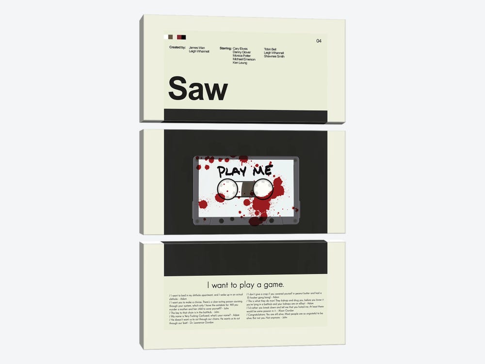 Saw by Prints and Giggles by Erin Hagerman 3-piece Art Print
