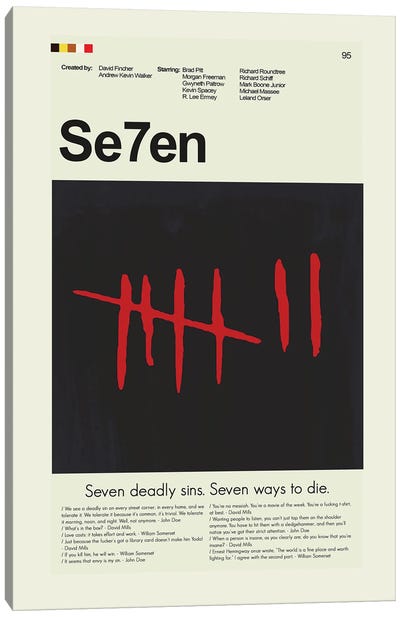 Se7en Canvas Art Print - Prints And Giggles by Erin Hagerman