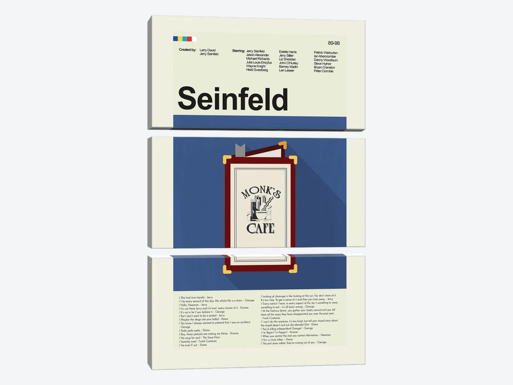 Seinfeld by Prints and Giggles by Erin Hagerman 3-piece Canvas Print