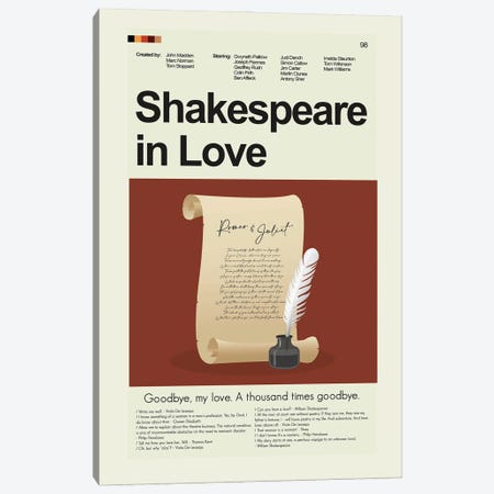 Shakespeare In Love Canvas Print #PAG336} by Prints and Giggles by Erin Hagerman Canvas Artwork
