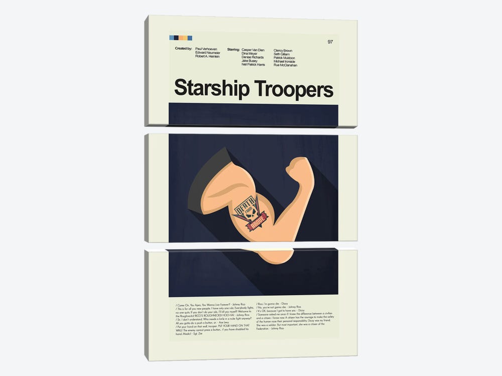 Starship Troopers by Prints and Giggles by Erin Hagerman 3-piece Canvas Print
