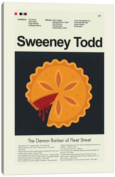 Sweeney Todd Canvas Art Print - Pie Art