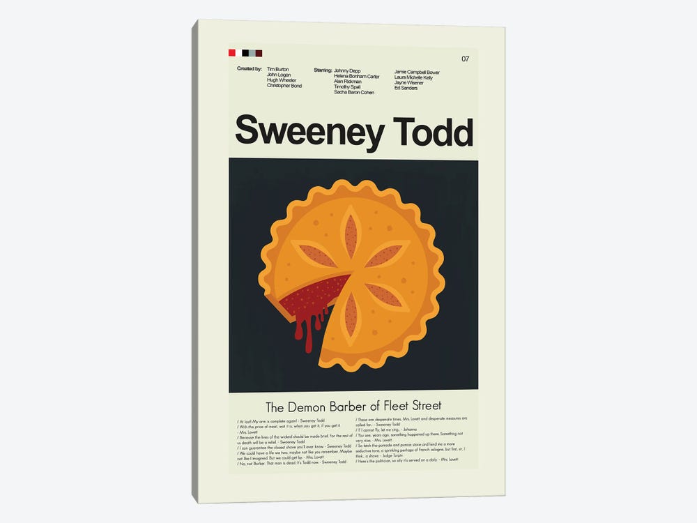 Sweeney Todd by Prints and Giggles by Erin Hagerman 1-piece Canvas Art Print