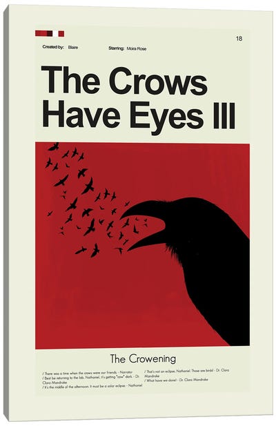 The Crows Have Eyes III Canvas Art Print - Prints And Giggles by Erin Hagerman