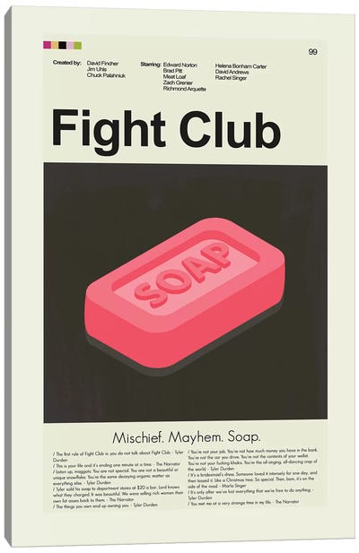 Fight Club Canvas Art Print - Prints And Giggles by Erin Hagerman