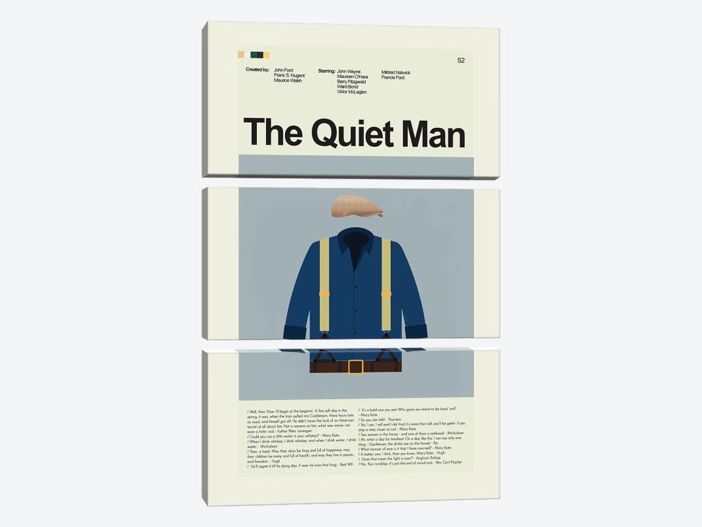 The Quiet Man by Prints and Giggles by Erin Hagerman 3-piece Canvas Print
