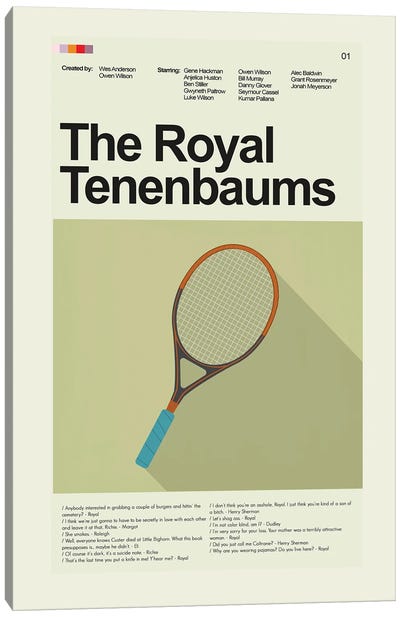 The Royal Tenenbaums Canvas Art Print - Prints And Giggles by Erin Hagerman