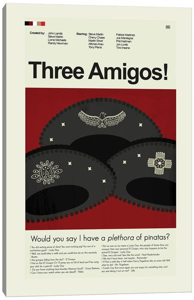 Three Amigos! Canvas Art Print - Comedy Movie Art