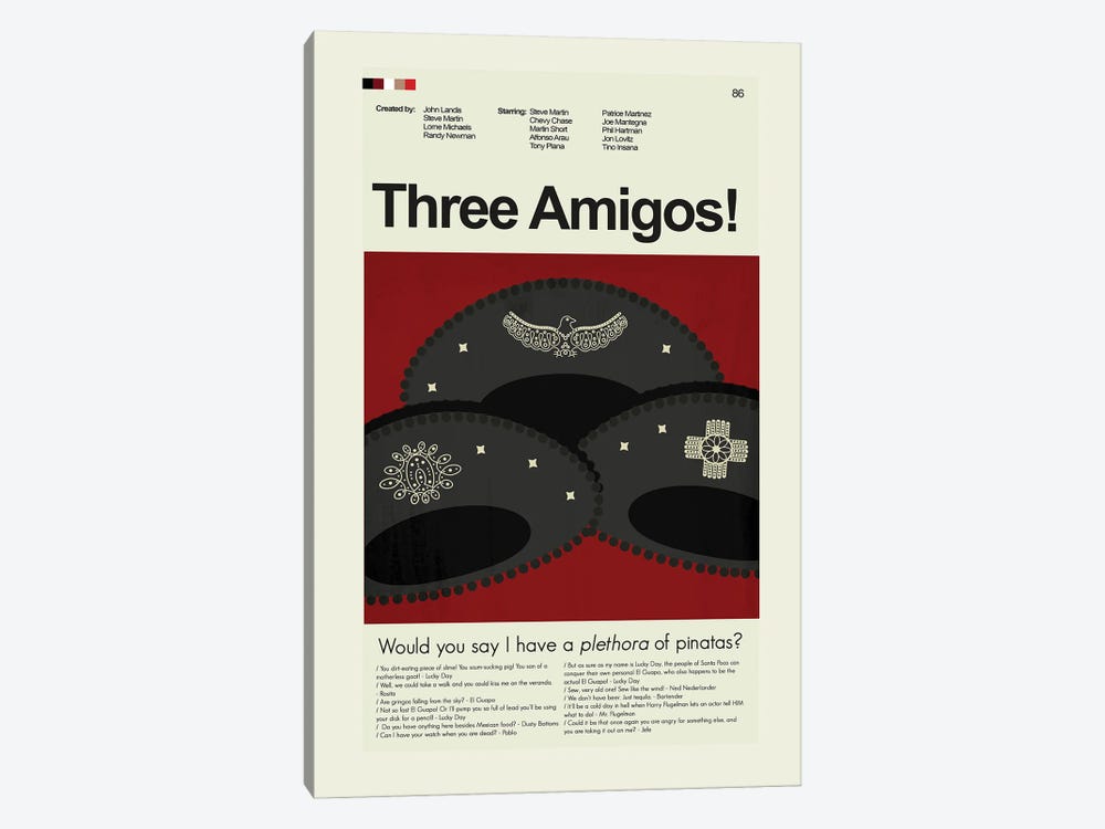 Three Amigos! 1-piece Canvas Artwork