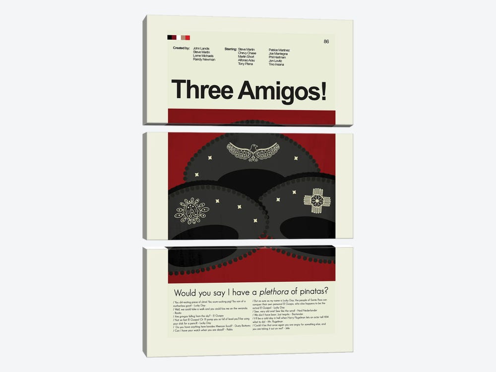 Three Amigos! by Prints and Giggles by Erin Hagerman 3-piece Canvas Artwork