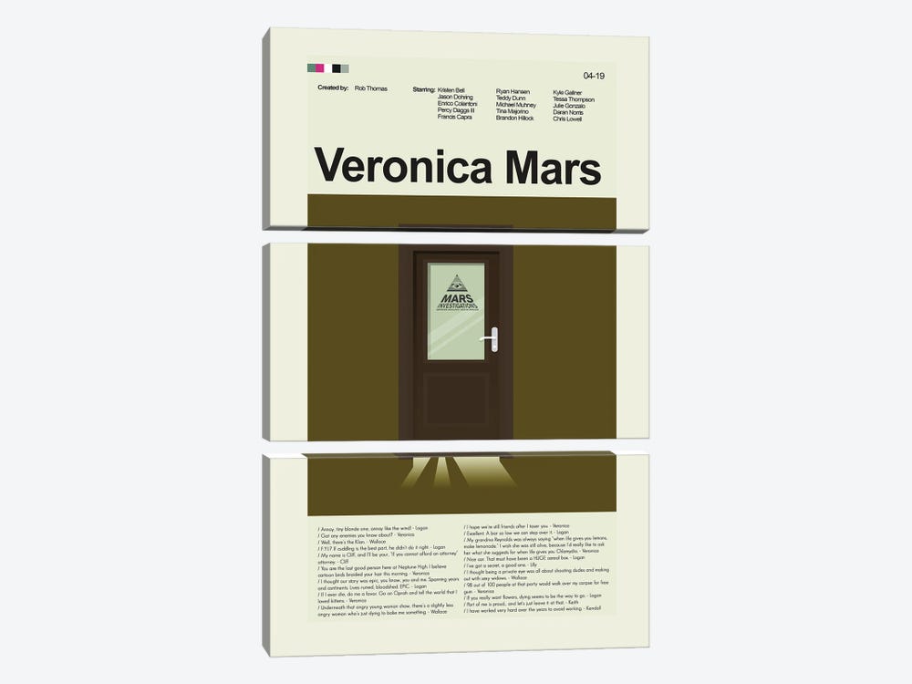 Veronica Mars by Prints and Giggles by Erin Hagerman 3-piece Canvas Art Print
