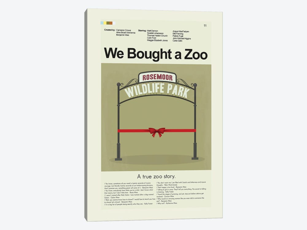 We Bought A Zoo by Prints and Giggles by Erin Hagerman 1-piece Canvas Print