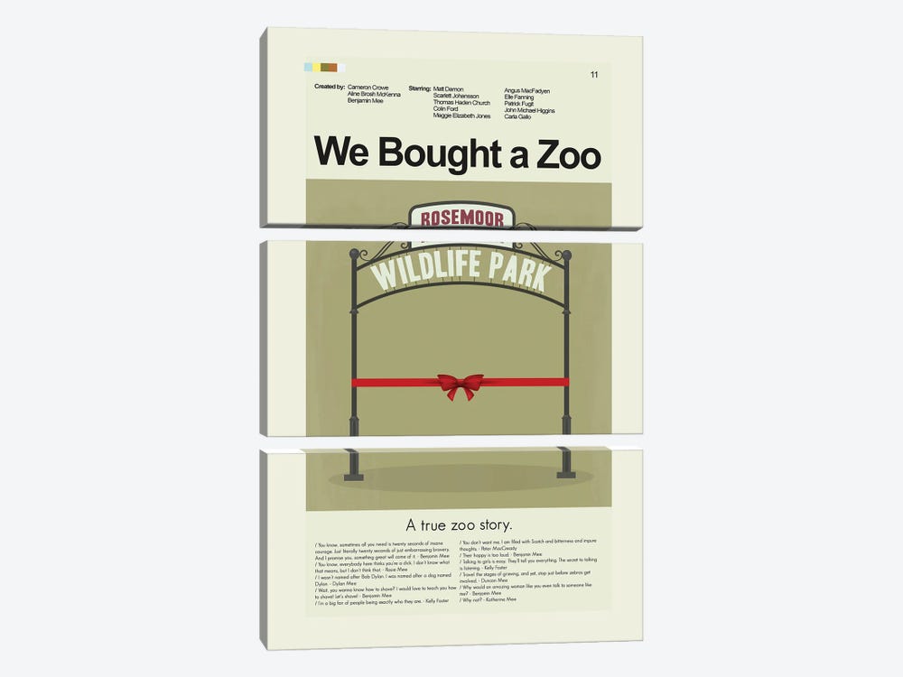 We Bought A Zoo by Prints and Giggles by Erin Hagerman 3-piece Canvas Art Print