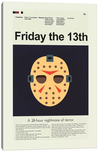 Friday The 13th Canvas Art Print - Prints And Giggles by Erin Hagerman