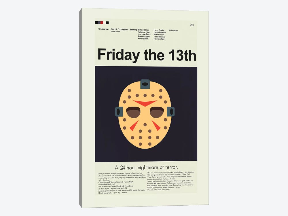 Friday The 13th by Prints and Giggles by Erin Hagerman 1-piece Canvas Wall Art
