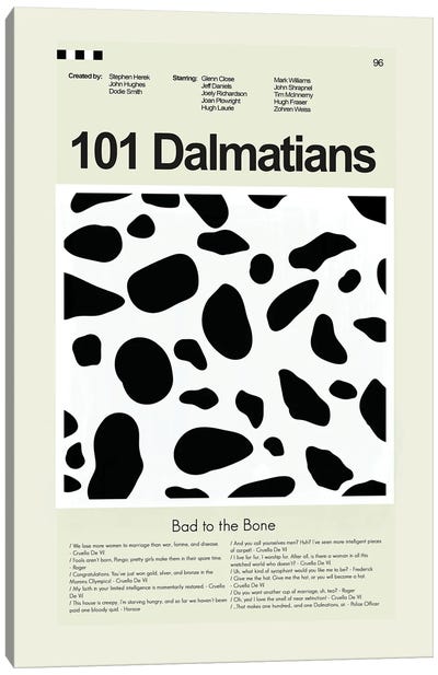 101 Dalmatians Canvas Art Print - Animated Movie Art