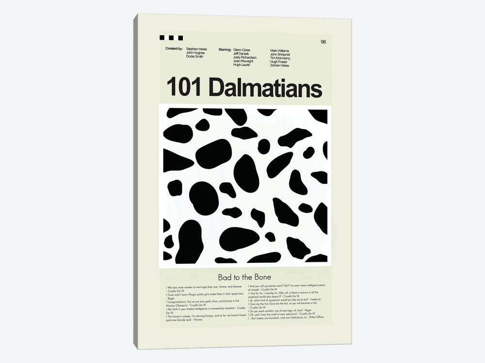 101 Dalmatians by Prints and Giggles by Erin Hagerman 1-piece Canvas Artwork