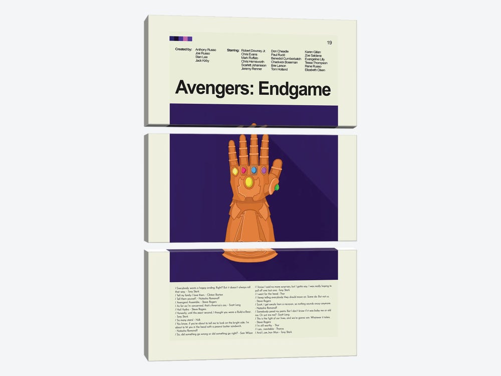 Avengers: Endgame by Prints and Giggles by Erin Hagerman 3-piece Canvas Art Print