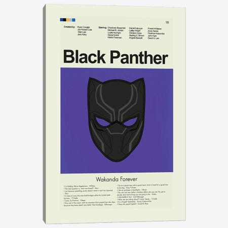 Black Panther Canvas Print #PAG373} by Prints and Giggles by Erin Hagerman Art Print