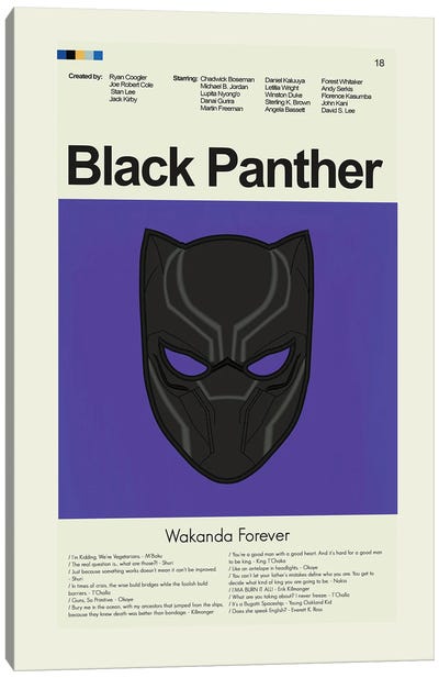 Black Panther Canvas Art Print - Prints And Giggles by Erin Hagerman