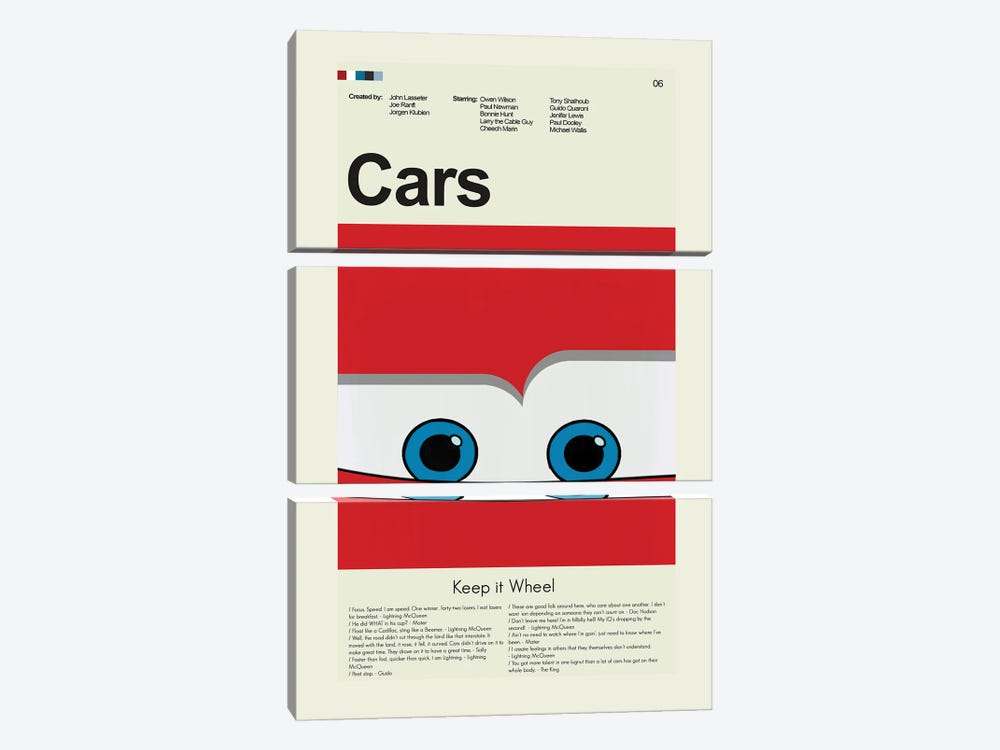 Cars by Prints and Giggles by Erin Hagerman 3-piece Canvas Art Print