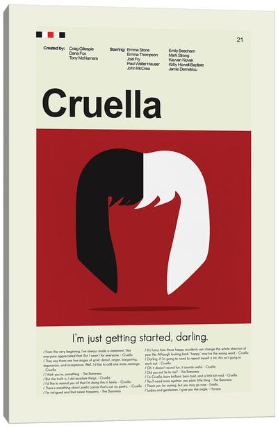 Cruella Canvas Art Print - Cruella de Vil