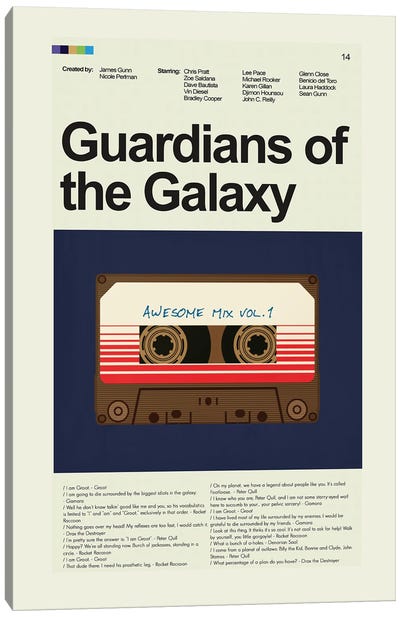 Guardians Of The Galaxy Canvas Art Print - Music Art