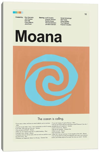 Moana Canvas Art Print - Animated Movie Art