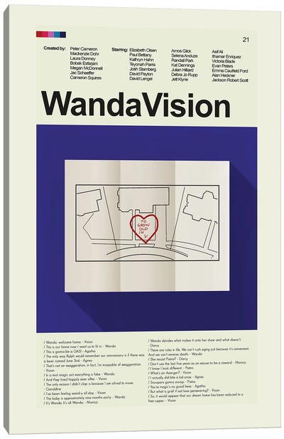 WandaVision Canvas Art Print - Sitcoms & Comedy TV Show Art