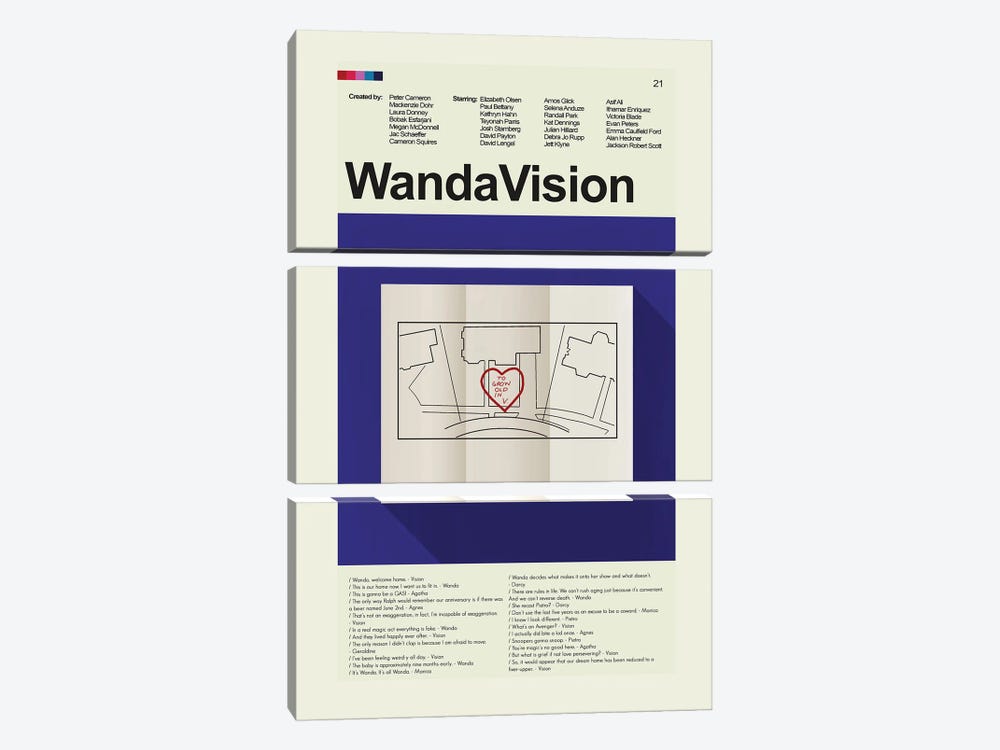 WandaVision by Prints and Giggles by Erin Hagerman 3-piece Canvas Print