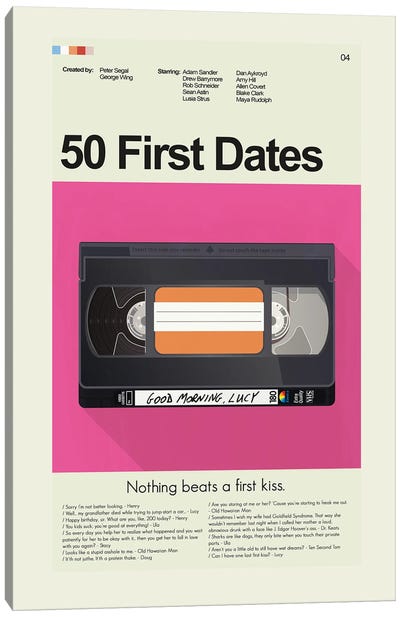 50 First Dates Canvas Art Print - Romance Movie Art