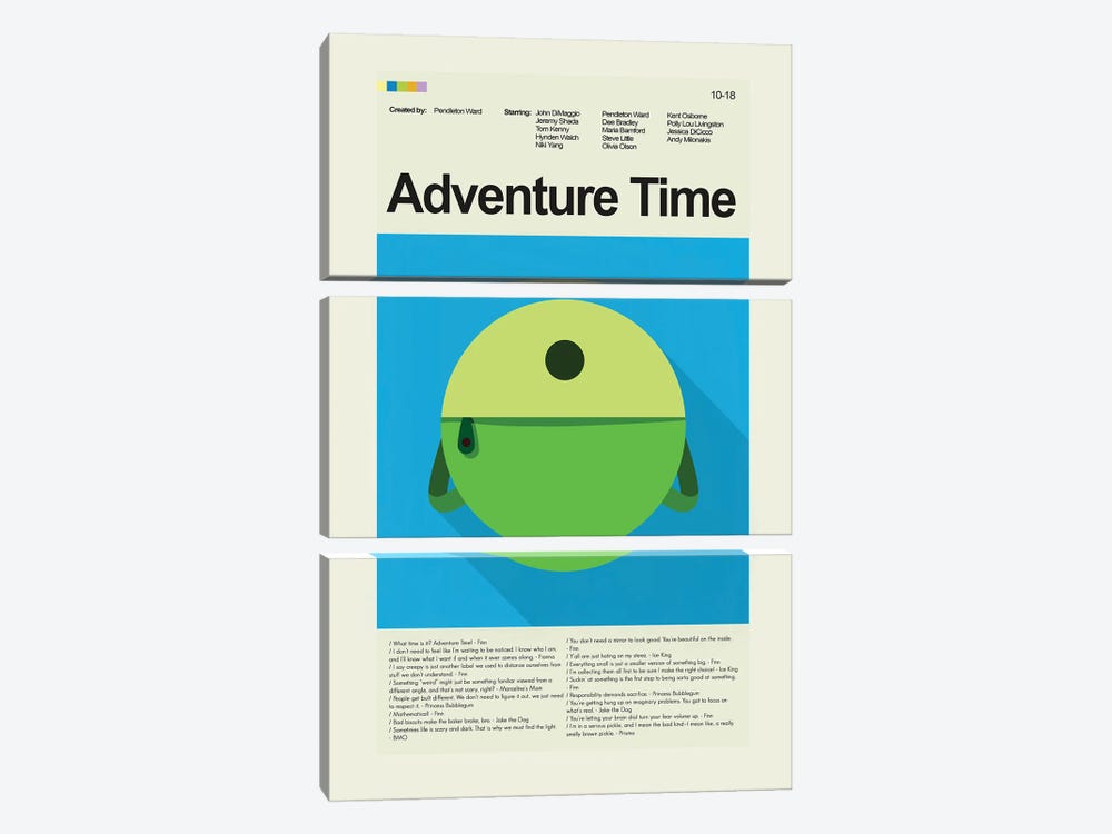 Adventure Time by Prints and Giggles by Erin Hagerman 3-piece Canvas Print