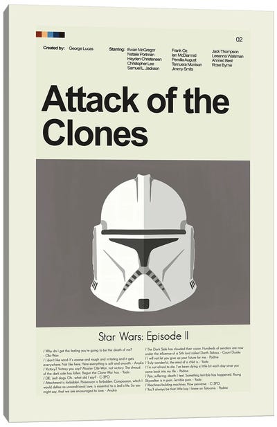 Attack of the Clones - Star Wars Canvas Art Print - Prints And Giggles by Erin Hagerman