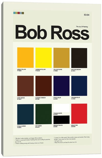 Bob Ross - The Joy of Painting Canvas Art Print - Inspirational Office