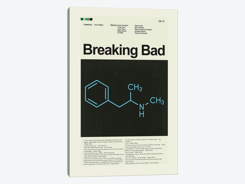 Breaking Bad by Prints and Giggles by Erin Hagerman 1-piece Canvas Print
