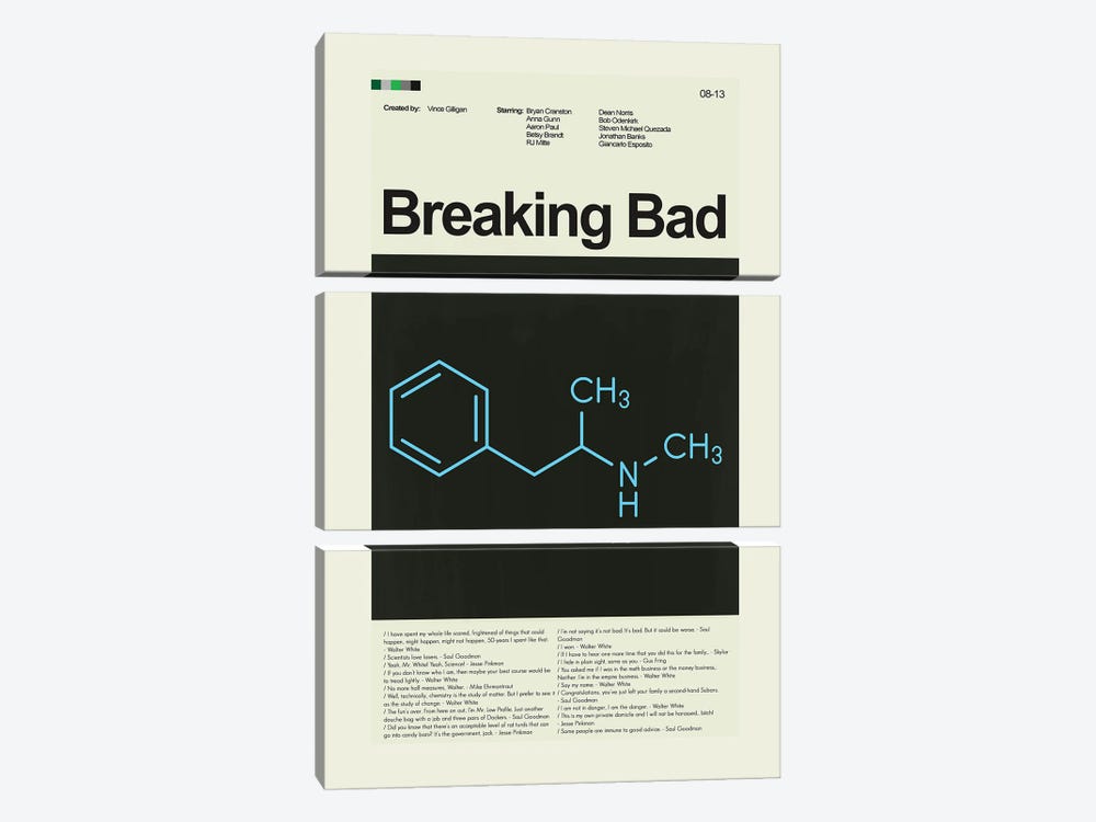 Breaking Bad by Prints and Giggles by Erin Hagerman 3-piece Canvas Print