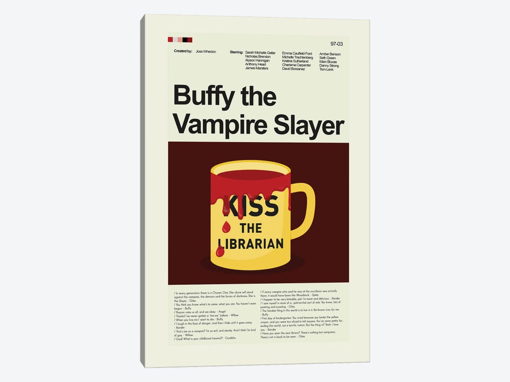 Buffy the Vampire Slayer - TV Series by Prints and Giggles by Erin Hagerman 1-piece Canvas Wall Art