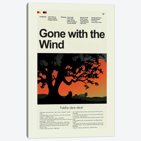 Gone With The Wind Canvas Print #PAG39} by Prints and Giggles by Erin Hagerman Canvas Wall Art
