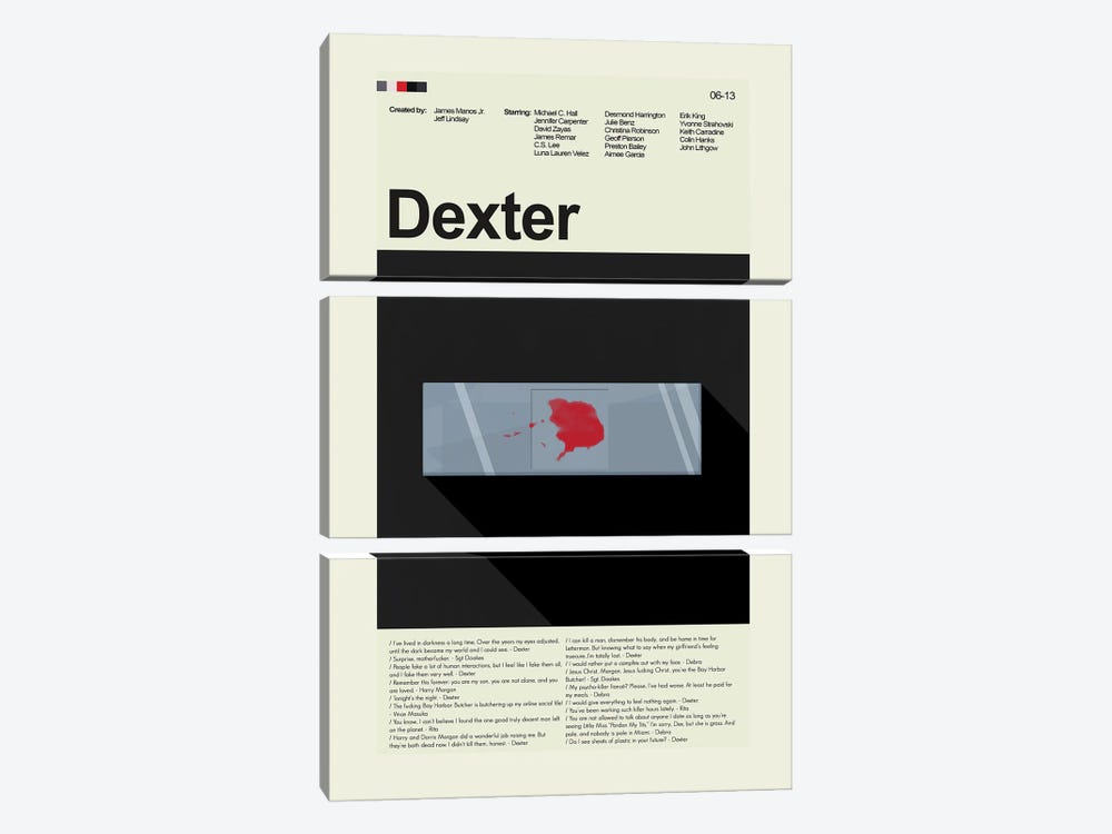 Dexter by Prints and Giggles by Erin Hagerman 3-piece Canvas Print