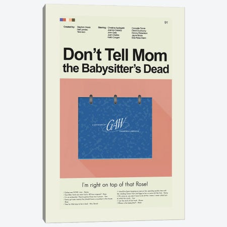 Don't Tell Mom the Babysitter's Dead Canvas Print #PAG401} by Prints and Giggles by Erin Hagerman Art Print