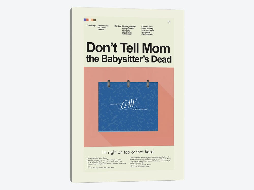Don't Tell Mom the Babysitter's Dead by Prints and Giggles by Erin Hagerman 1-piece Canvas Artwork