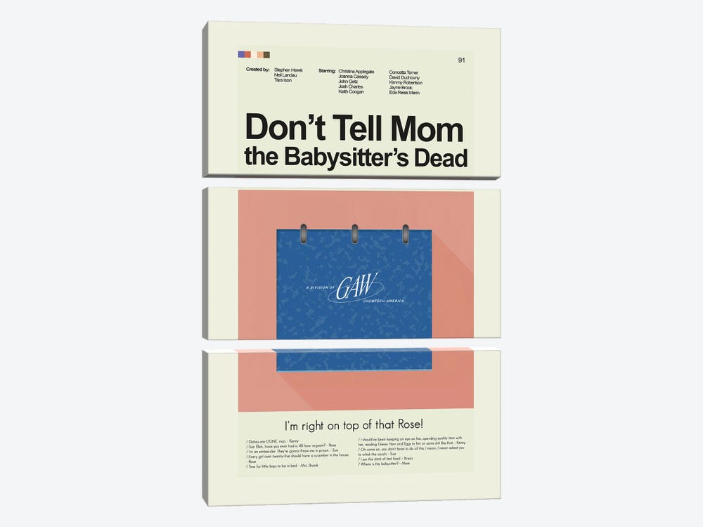 Don't Tell Mom the Babysitter's Dead by Prints and Giggles by Erin Hagerman 3-piece Canvas Artwork