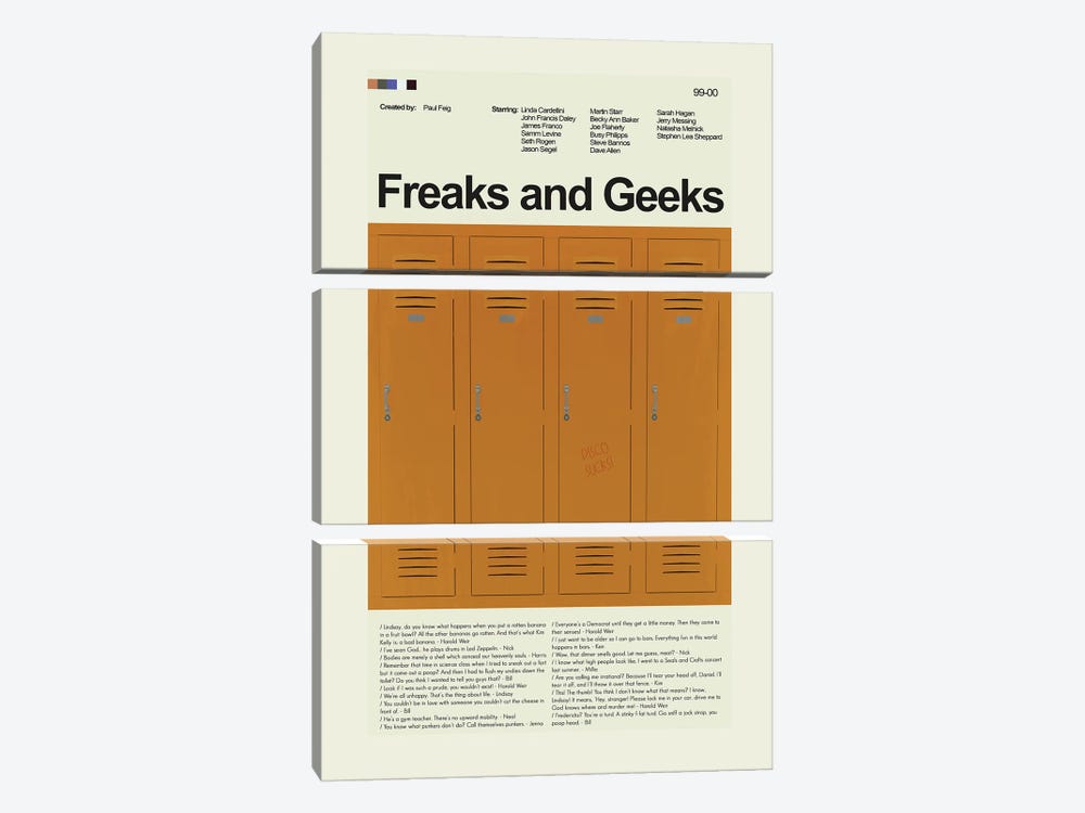 Freaks and Geeks by Prints and Giggles by Erin Hagerman 3-piece Canvas Print