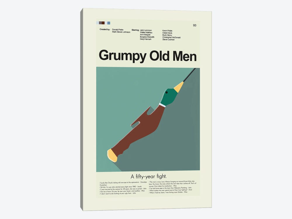 Grumpy Old Men by Prints and Giggles by Erin Hagerman 1-piece Art Print