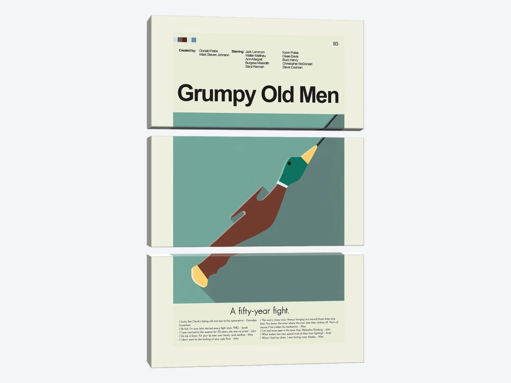 Grumpy Old Men by Prints and Giggles by Erin Hagerman 3-piece Art Print